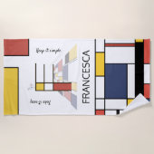 素晴らしい新可塑主義アートモノグラム。文字F ビーチタオル (正面)