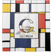 素晴らしい新可塑主義アートモノグラム。文字G シャワーカーテン (正面)