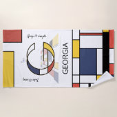 素晴らしい新可塑主義アートモノグラム。文字G ビーチタオル (正面)