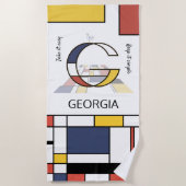 素晴らしい新可塑主義アートモノグラム。文字G ビーチタオル (正面)