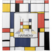 素晴らしい新可塑主義アートモノグラム。文字H シャワーカーテン (正面)