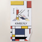 素晴らしい新可塑主義アートモノグラム。文字K ビーチタオル (正面)