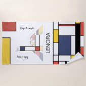 素晴らしい新可塑主義アートモノグラム。文字L ビーチタオル (正面)