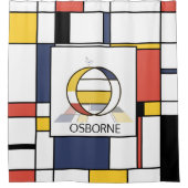 素晴らしい新可塑主義アートモノグラム。文字O シャワーカーテン (正面)