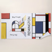 素晴らしい新可塑主義アートモノグラム。文字R ビーチタオル (正面)