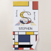 素晴らしい新可塑主義アートモノグラム。文字S ビーチタオル (正面)