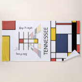 素晴らしい新可塑主義アートモノグラム。文字T ビーチタオル (正面)