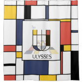 素晴らしい新可塑主義アートモノグラム。文字U シャワーカーテン (正面)