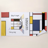 素晴らしい新可塑主義アートモノグラム。文字U ビーチタオル (正面)