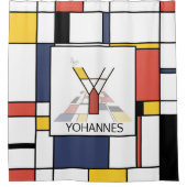 素晴らしい新可塑主義アートモノグラム。文字Y シャワーカーテン (正面)