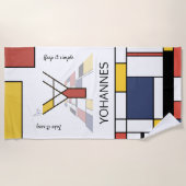 素晴らしい新可塑主義アートモノグラム。文字Y ビーチタオル (正面)