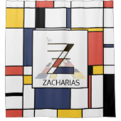 素晴らしい新可塑主義アートモノグラム。文字Z シャワーカーテン (正面)