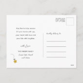 素晴らしい新年のスクリプトエレガント金ゴールドの雪片 シーズンポストカード (裏面)