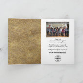 素晴らしい新年のフェスティバル金ゴールド雪片の写真 シーズンカード (内部)