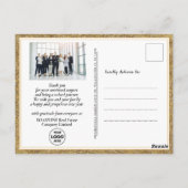 素晴らしい新年のフェスティバル金ゴールド雪片の写真 ポストカード (裏面)