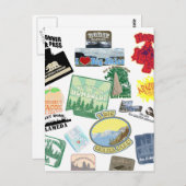 素晴らしい旅行コラージュ ポストカード (正面/裏面)