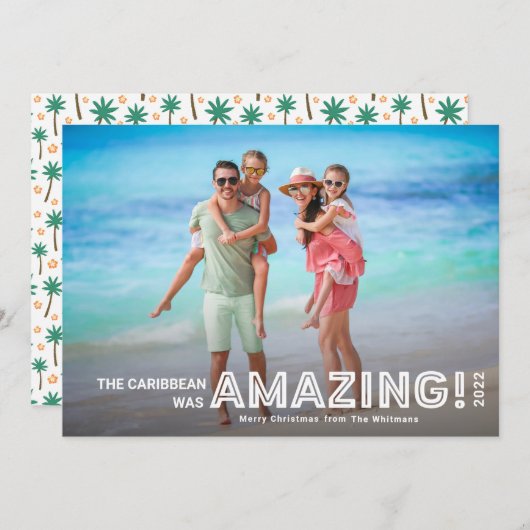 素晴らしい旅行モダン熱帯写真クリスマス シーズンカード (正面/裏面)