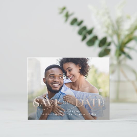 素晴らしい旋回写真の日付ポストカードを保存 ポストカード (スタンド正面)