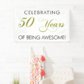 素晴らしい旗が50あ年間のあることを祝います 横断幕 (インサイチュ)