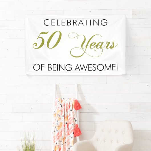 素晴らしい旗が50あ年間のあることを祝います 横断幕 (インサイチュ)