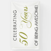 素晴らしい旗が50あ年間のあることを祝います 横断幕 (縦)