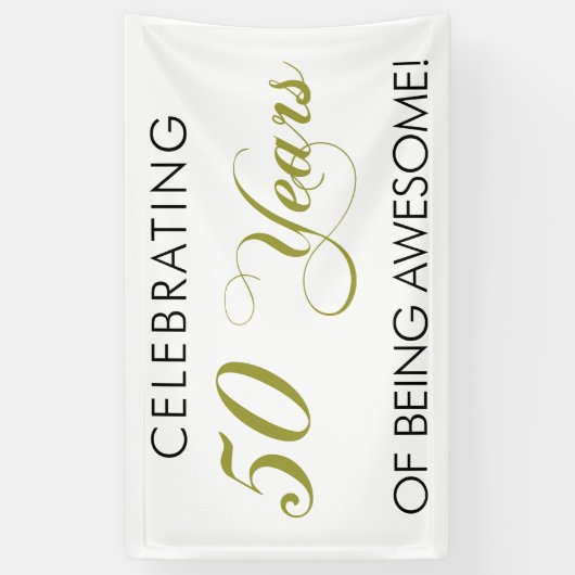 素晴らしい旗が50あ年間のあることを祝います 横断幕 (縦)