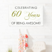 素晴らしい旗が60あ年間のあることを祝います 横断幕 (インサイチュ)