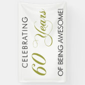 素晴らしい旗が60あ年間のあることを祝います 横断幕 (縦)