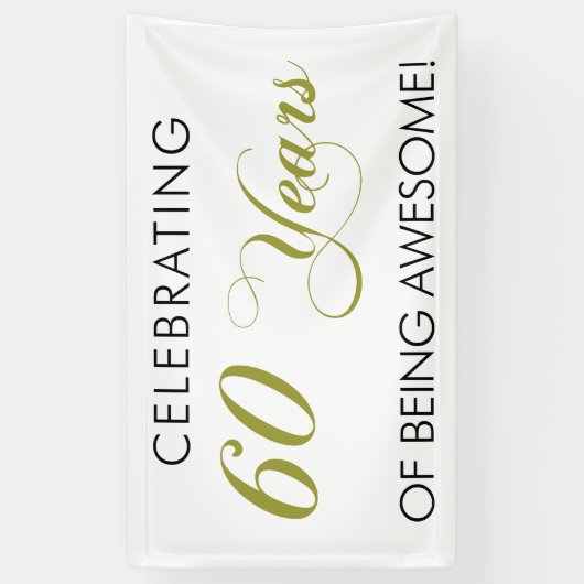 素晴らしい旗が60あ年間のあることを祝います 横断幕 (縦)