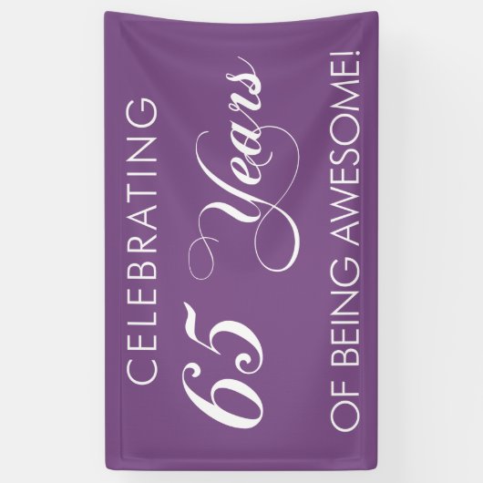 素晴らしい旗が65あ年間のあることを祝います 横断幕 (縦)