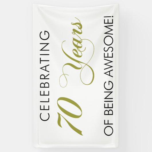 素晴らしい旗が70あ年間のあることを祝います 横断幕 (縦)