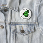 素晴らしい日の緑のかわいらし蝶ボタンを持つ 缶バッジ (インサイチュ)