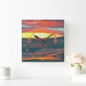 素晴らしい日1490 スクエア壁時計 (ホーム)