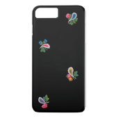 素晴らしい明るい花、葉ペイズリーブラック Case-Mate iPhoneケース (裏面)