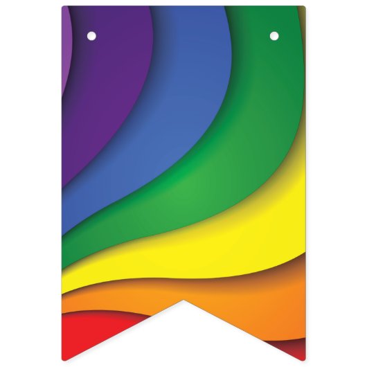 素晴らしい明るい虹の渦 バンティングフラッグ (第1の旗)