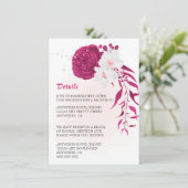 素晴らしい明るい赤紫色と白いフローラ エンクロージャーカード (スタンド正面)