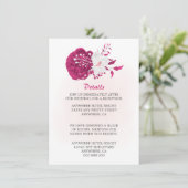 素晴らしい明るい赤紫色と白いフローラ エンクロージャーカード (スタンド正面)