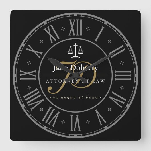 素晴らしい時代 |個人用弁護士 スクエア壁時計 (正面)