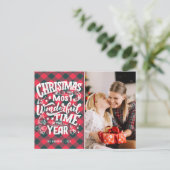 素晴らしい時間タイポグラフィモダンクリスマスカード ポストカード (スタンド正面)