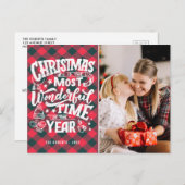 素晴らしい時間タイポグラフィモダンクリスマスカード ポストカード (正面/裏面)