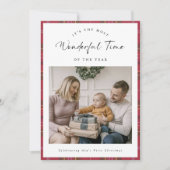 素晴らしい時間ベビーの初めてのクリスマスプレイドファミリー シーズンカード (正面)