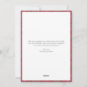 素晴らしい時間ベビーの初めてのクリスマスプレイドファミリー シーズンカード (裏面)