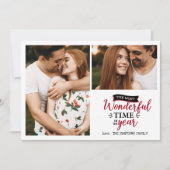 素晴らしい時間 |赤い格子縞の休日2写真コラージュ カード (正面)