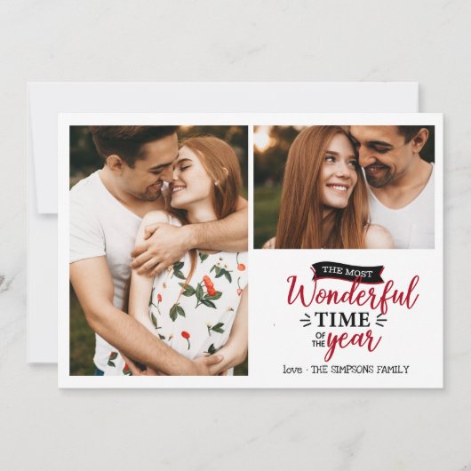 素晴らしい時間 |赤い格子縞の休日2写真コラージュ カード (正面)