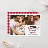素晴らしい時間 |赤い格子縞の休日2写真コラージュ カード (正面/裏面インサイチュ)