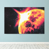 素晴らしい月ユニークの写真 キャンバスプリント (インサイチュ (ウッドフロア))