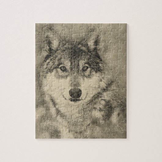 素晴らしい材木オオカミのジグソーパズル ジグソーパズル (縦)