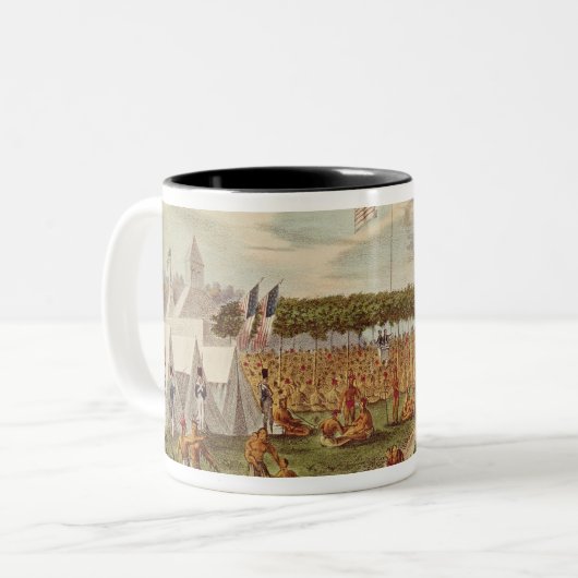 素晴らしい条約の眺めは草原DUで握りました ツートーンマグカップ (正面左)