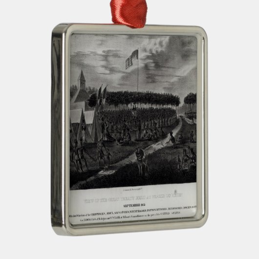 素晴らしい条約の眺めは草原DUで握りました メタルオーナメント (右)