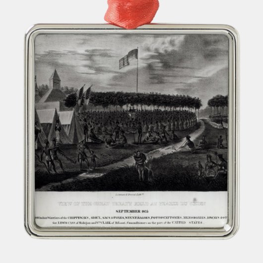 素晴らしい条約の眺めは草原DUで握りました メタルオーナメント (正面)